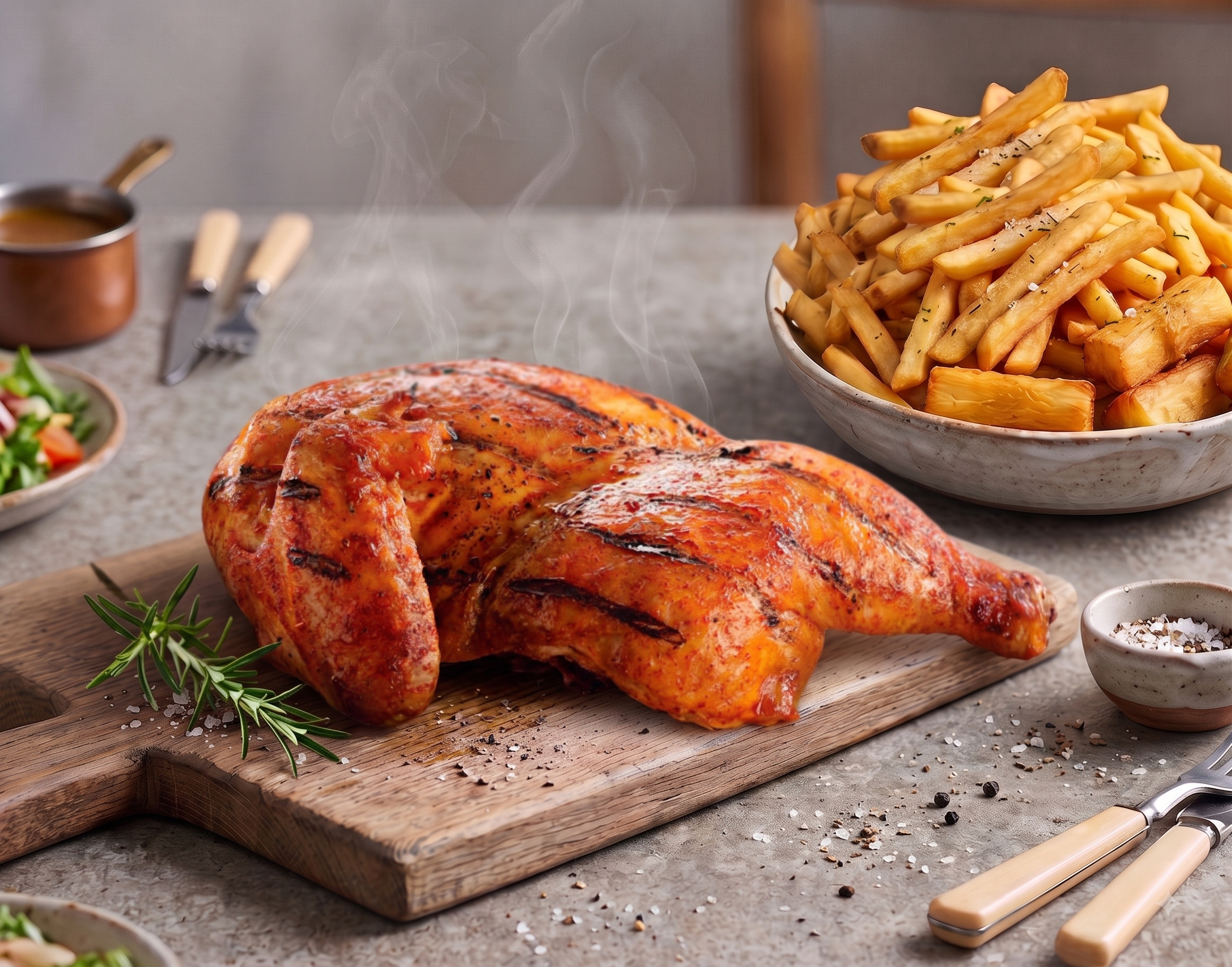 Combo medio Pollo Asado con Papas Fritas individuales $10.500 - Tremendo Pollo La Florida